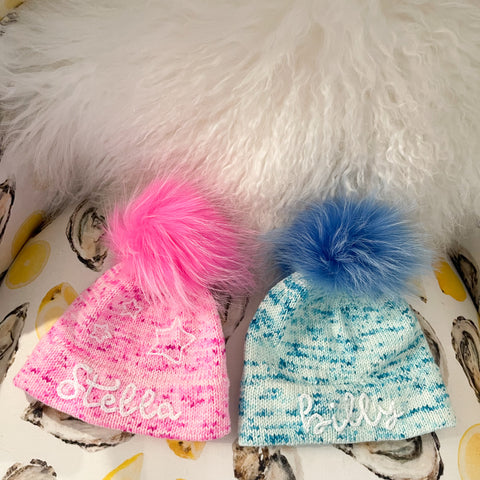 The Hand Knit Beanie - Blue