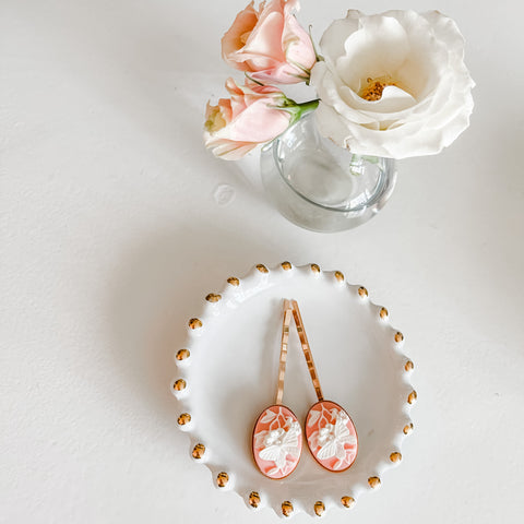 Butterfly Cameo Bobby Pins - Set of 2