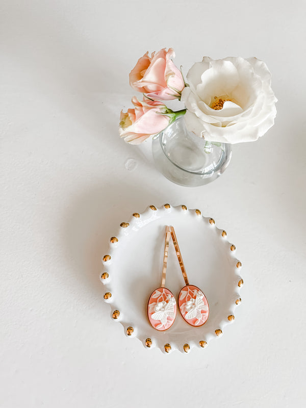 Butterfly Cameo Bobby Pins - Set of 2
